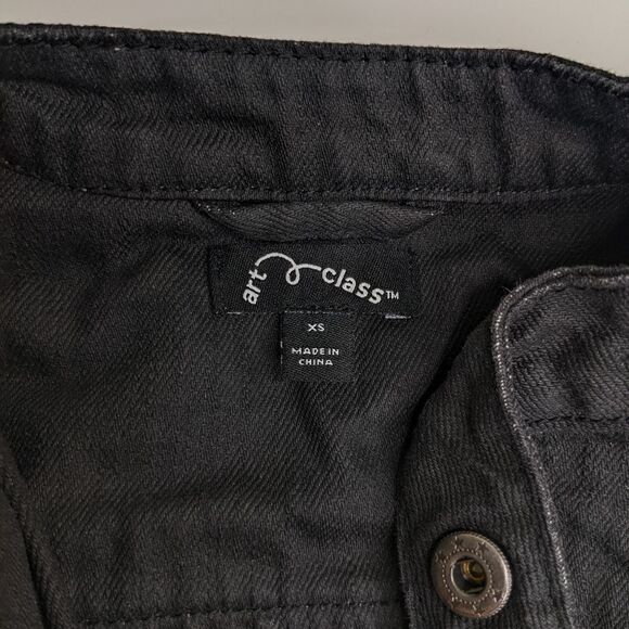 Art Class Black Zip Moto Jacket size XS - Picture 7 of 8